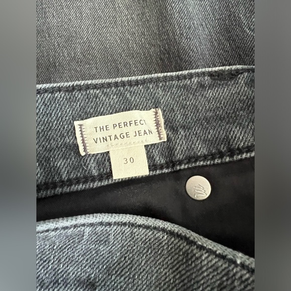NWOT Madewell Perfect Vintage Jean - Bartlett Wash: Ripped Edition 30 Gray Black - Picture 7 of 9